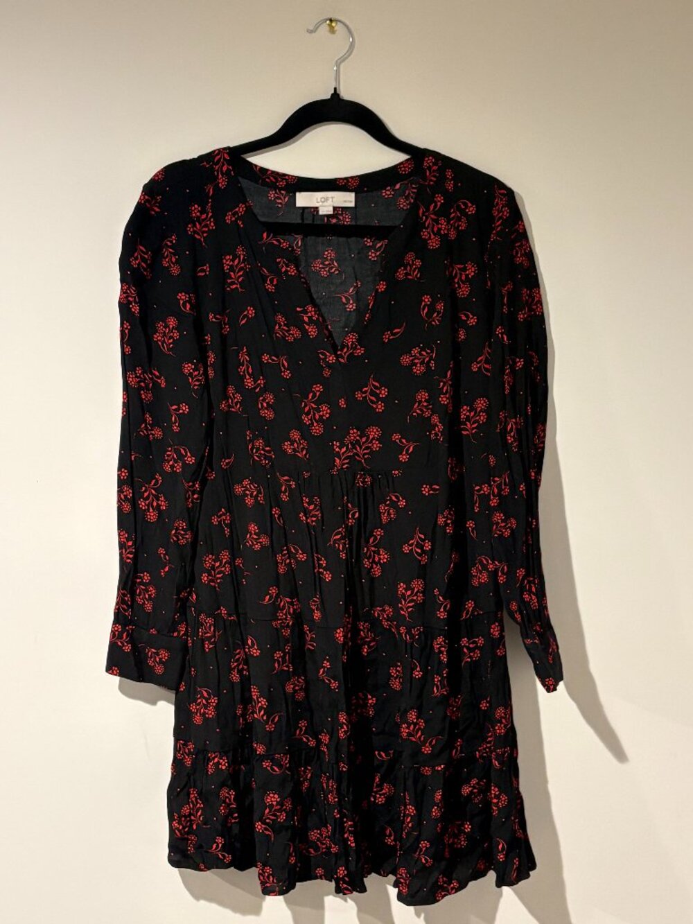 LOFT Cherry Blossom Printed Shift Dress
